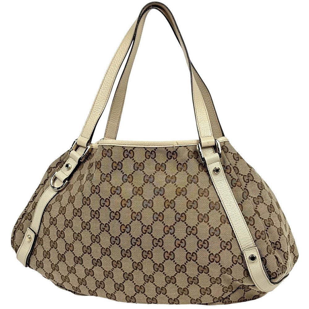 Gucci GG shoulder bag tote Abbey canvas brown Ivory White